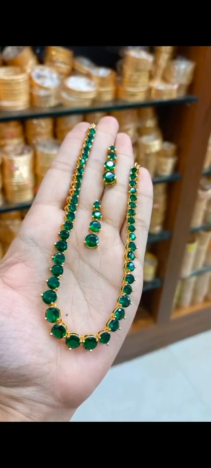 Premium Green Amethyst stone neck piece with Earrings ( Long lasting neckpiece ) CODE NL0275 Jewel byjuwaan