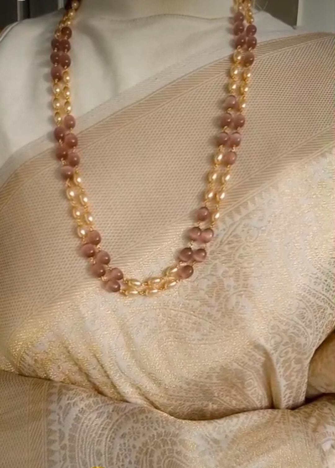 Premium 2 Layer swaroski pearl with monalisa combination  neck piece CODE:NL0267 Jewel byjuwaan