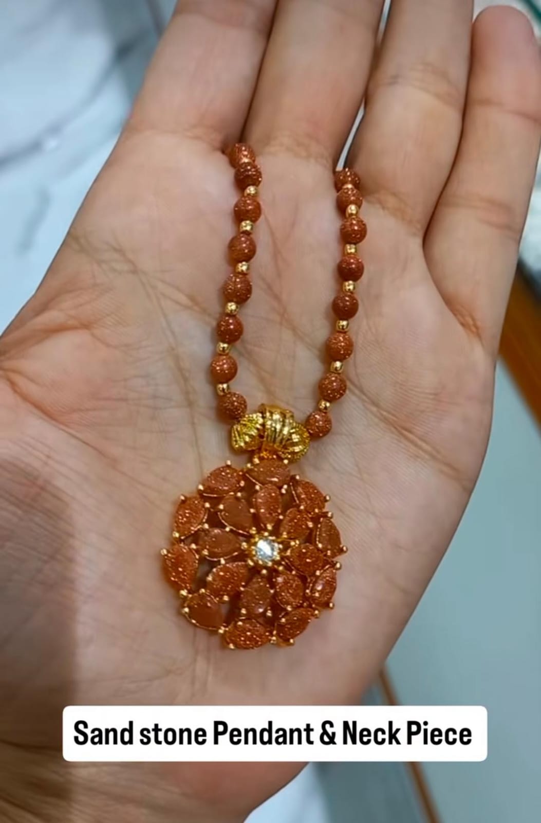 Premium  sandstone neckpiece with beautiful pendant CODE:NL0280 Jewel byjuwaan