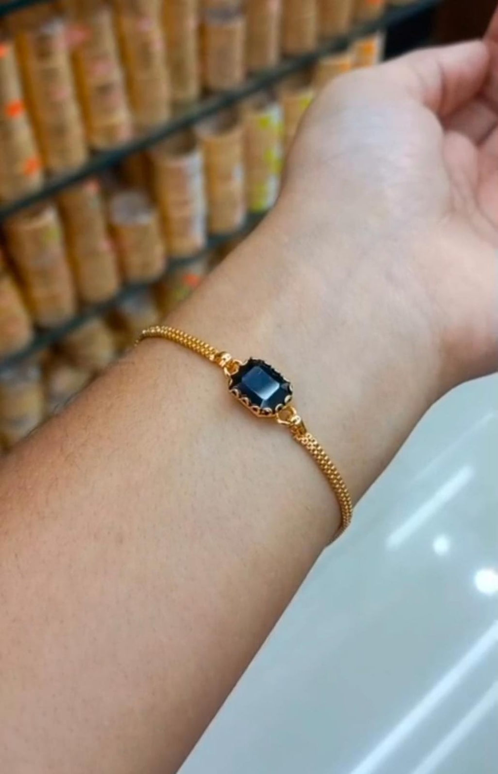 Premium Black  Amethyst Stone daily wear   Hand Chain CODE:NL0300 Jewel byjuwaan