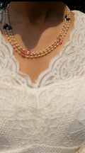 3 Layer Beautiful Pearl neck piece with MonaLisa  beads combination CODE:NL0328 Jewel byjuwaan
