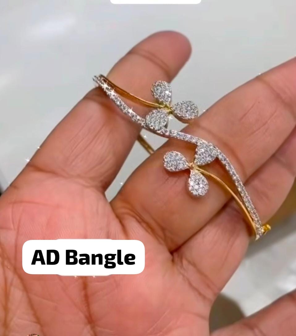 Flower designer unique American diamond lock Bangle ( Free size up to 2.5 ) Jewel byjuwaan