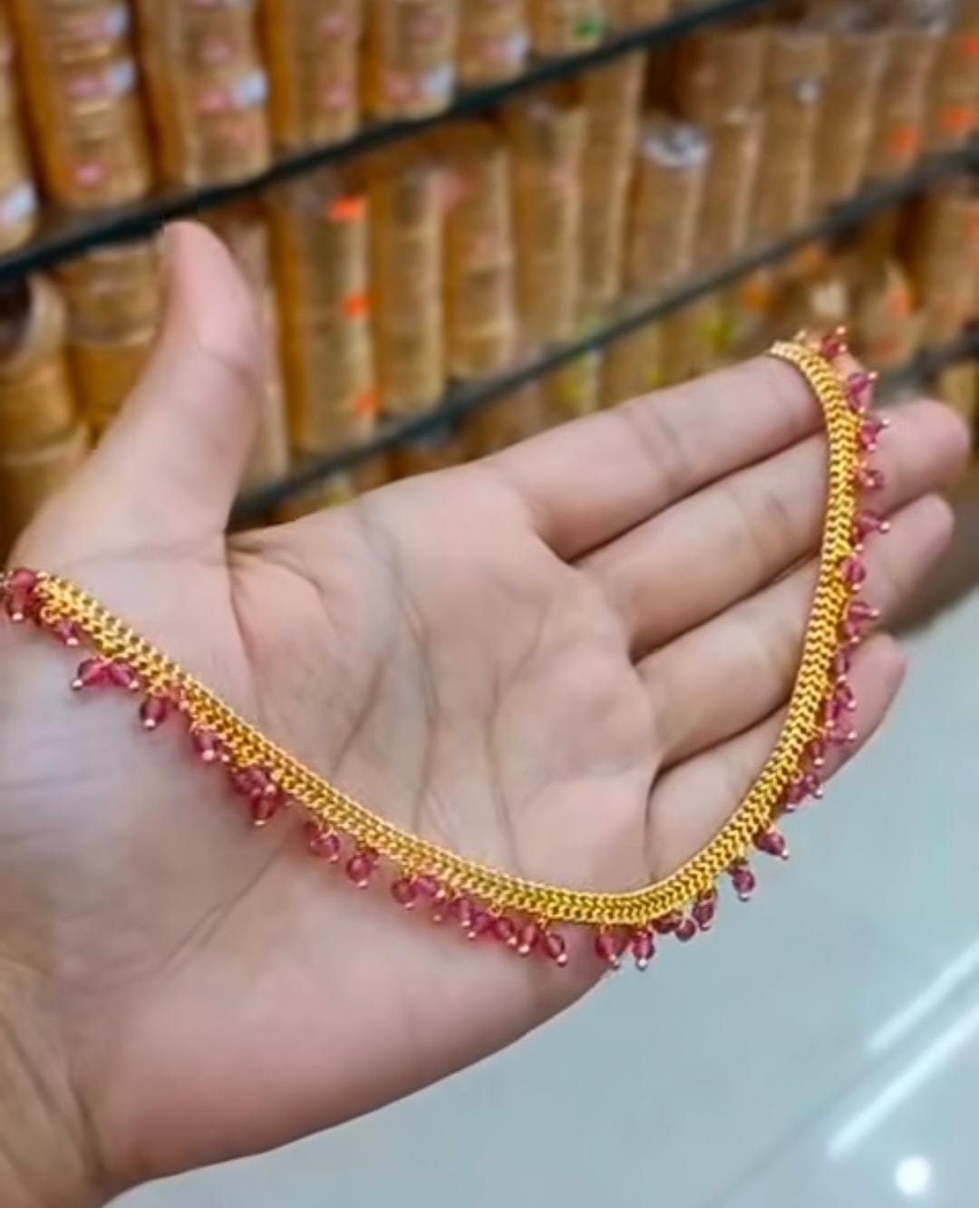 24Ct Gold Premium  Plated Ruby Crystal Neck piece , Unique & Exclusive collection CODE:NL0341 Jewel byjuwaan