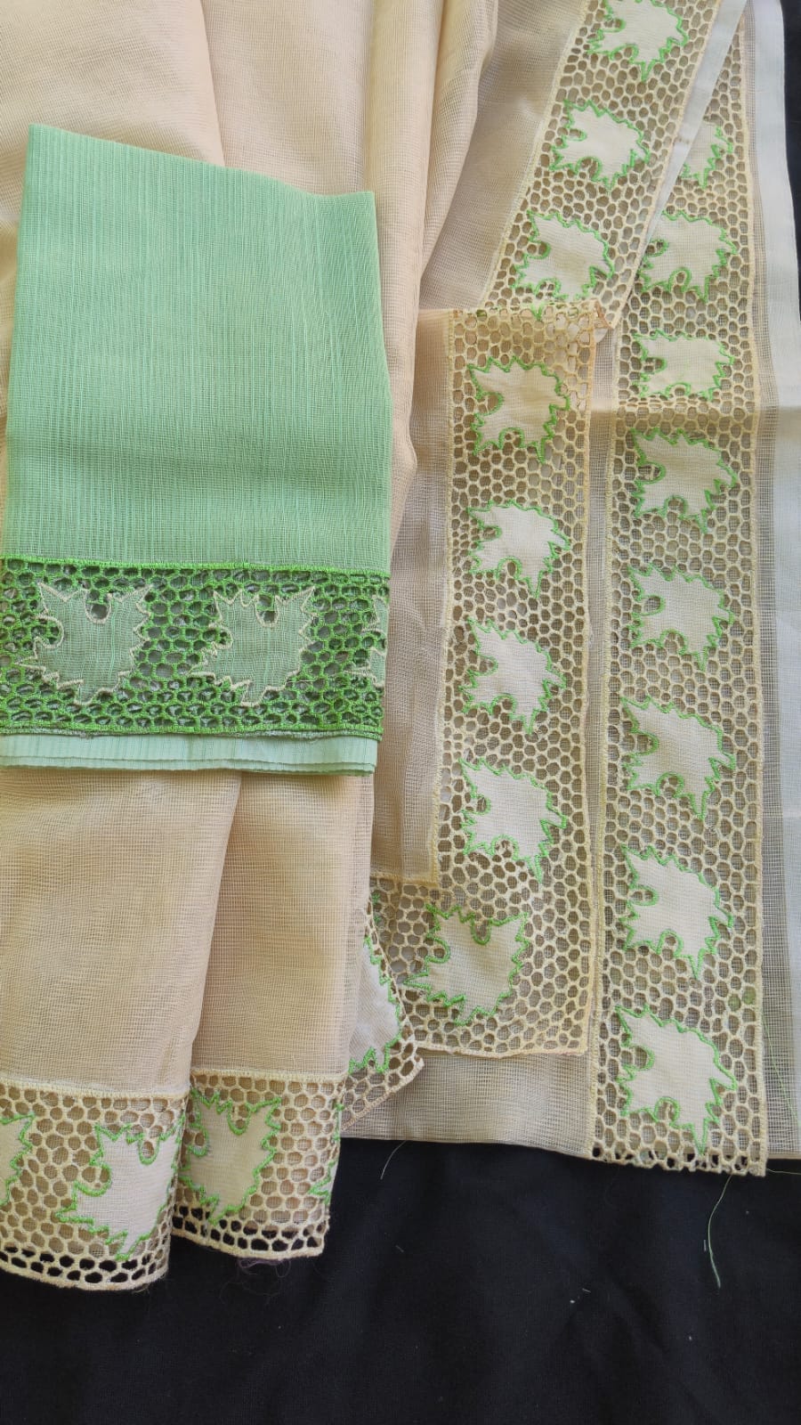 Silky Kota saree and blouse with full border beautiful cutwork  CODE:NL0346 Vidhya