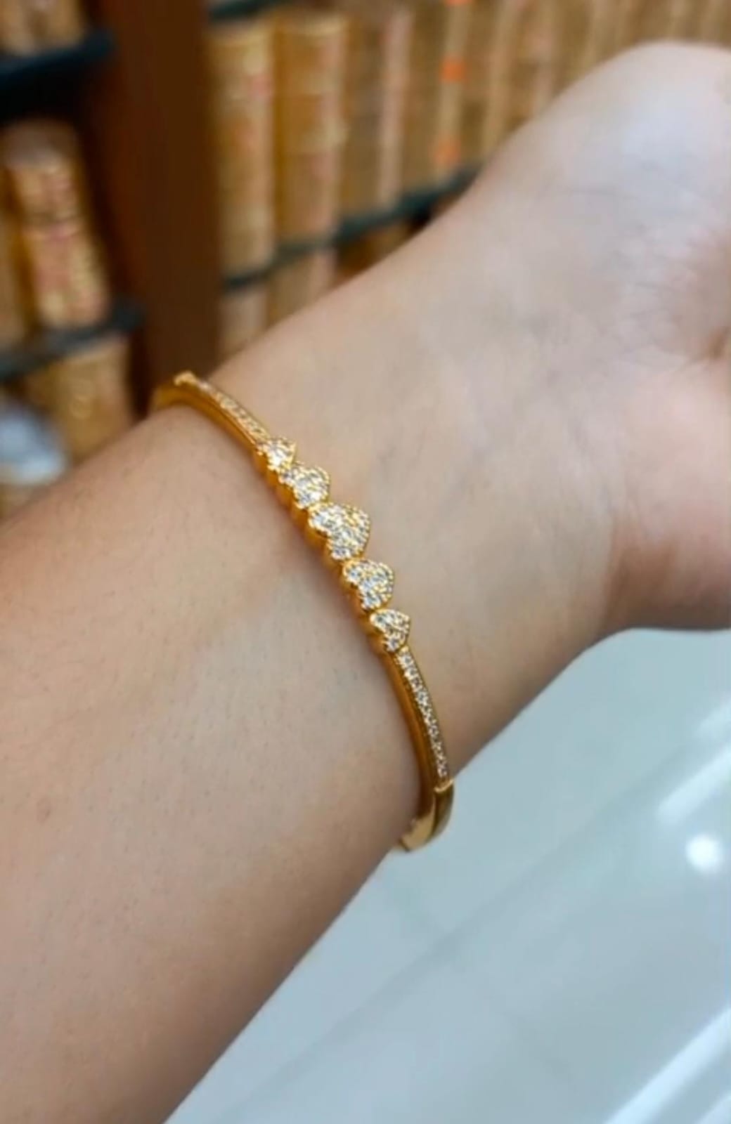 Pure Gold Looking Premium American Diamond Lock Bangle ( Free size up to - 2.5) CODE :NL0352 Jewel byjuwaan