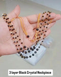 3 layer beautiful Black Crystal Neckpiece CODE NL0355 Jewel byjuwaan