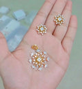 American Dimond Pendant  with Chain & Ear studs .  CODE: NL0375 Jewel byjuwaan