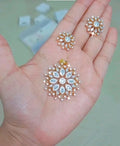 American Dimond Pendant  with Chain & Ear studs  ( B )  CODE NL0376 Jewel byjuwaan
