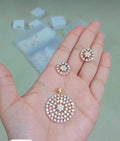 American Dimond Pendant  with Chain & Ear studs - SP CODE NL0402 Jewel byjuwaan