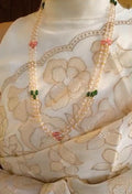 3 layer Elegant Looking Pearl neck piece with Mona Lisa combination CODE: NL0404 Jewel byjuwaan