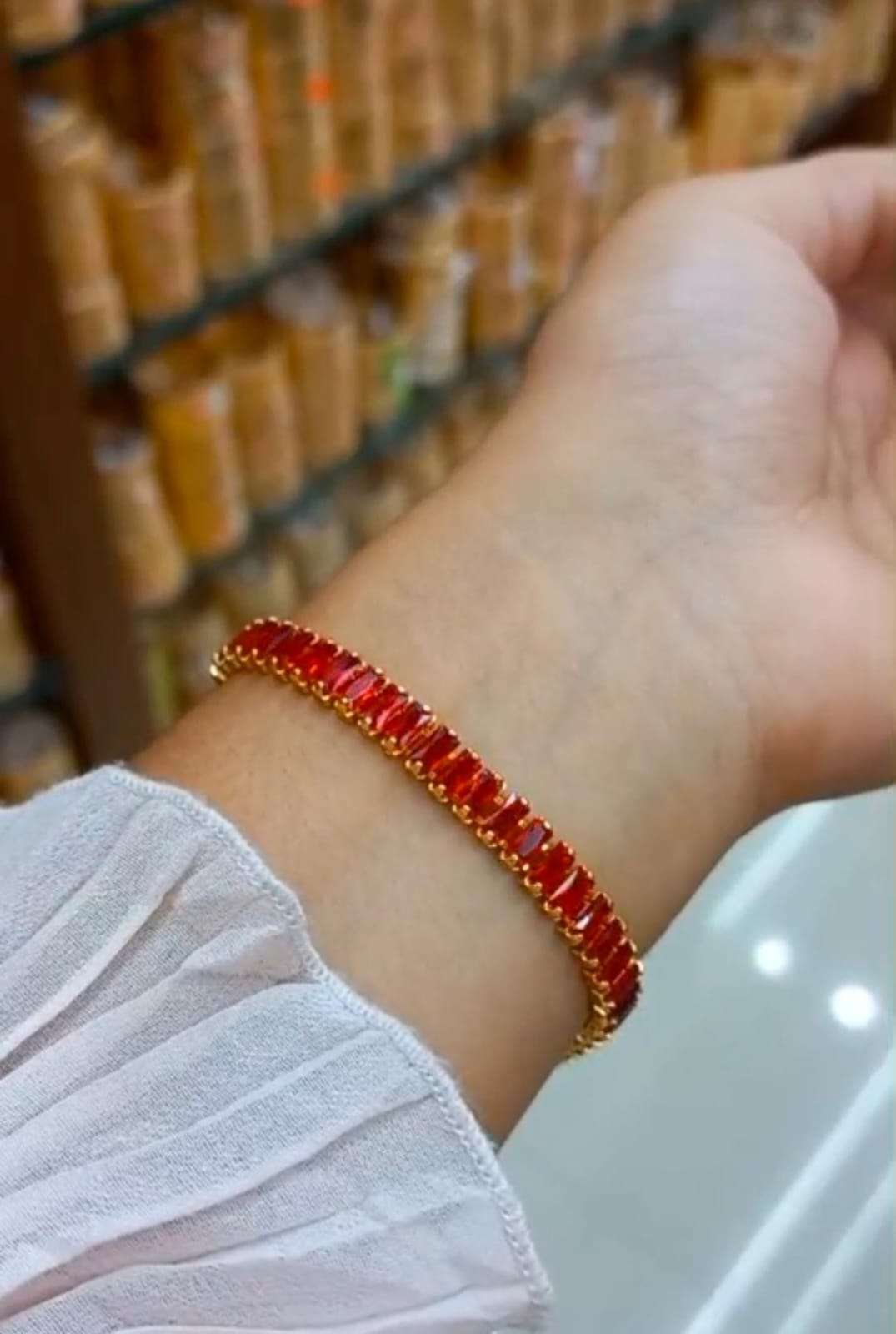 Premium Maroon  AD stones  hand bracelet CODE:NL0414 Jewel byjuwaan