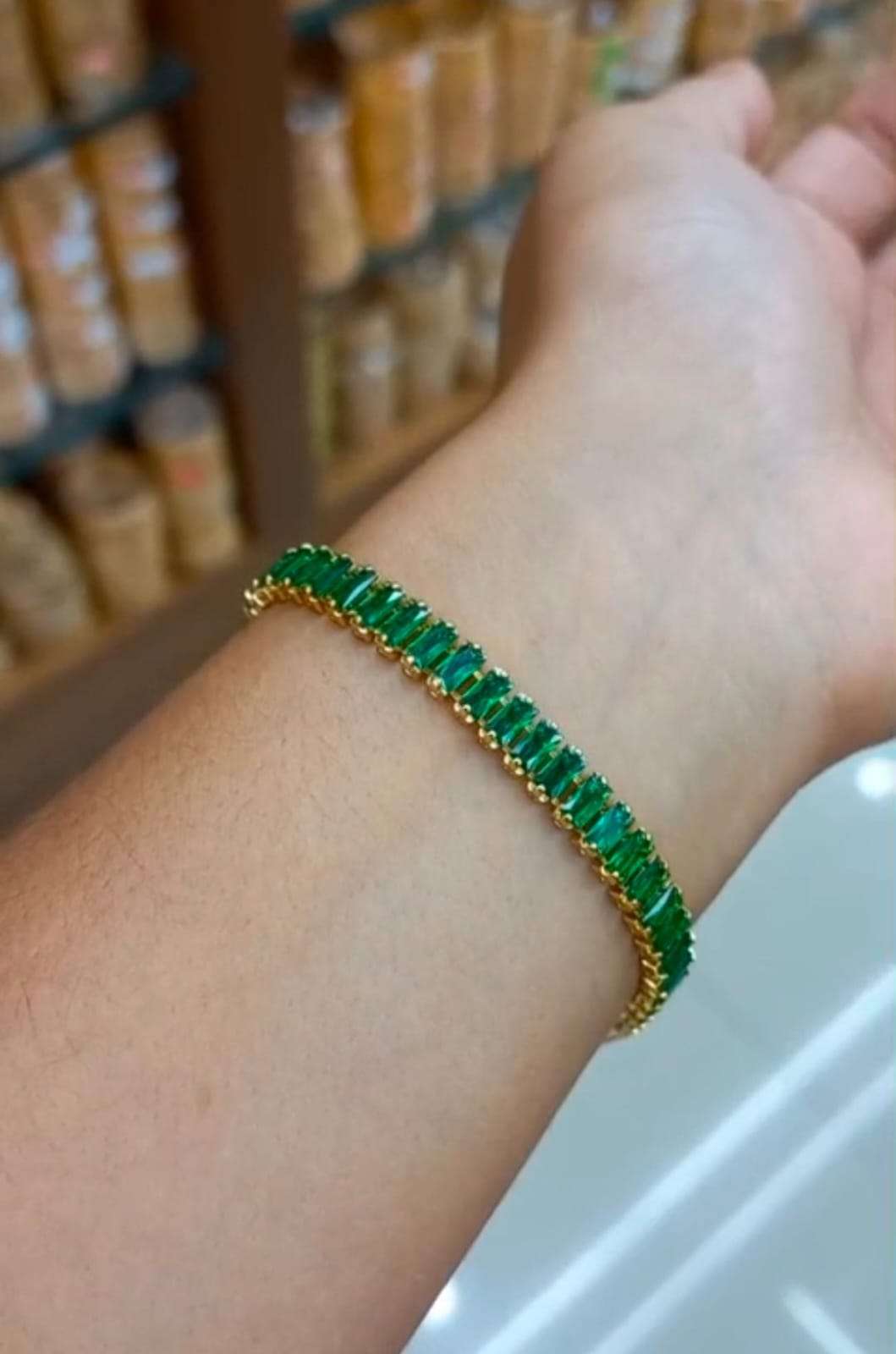 Premium Green  AD stones  hand bracelet CODE:NL0415 Jewel byjuwaan