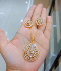 Premium plated American Dimond Pendant with chain & matching Ear studs. CODE :NL0417 Jewel byjuwaan