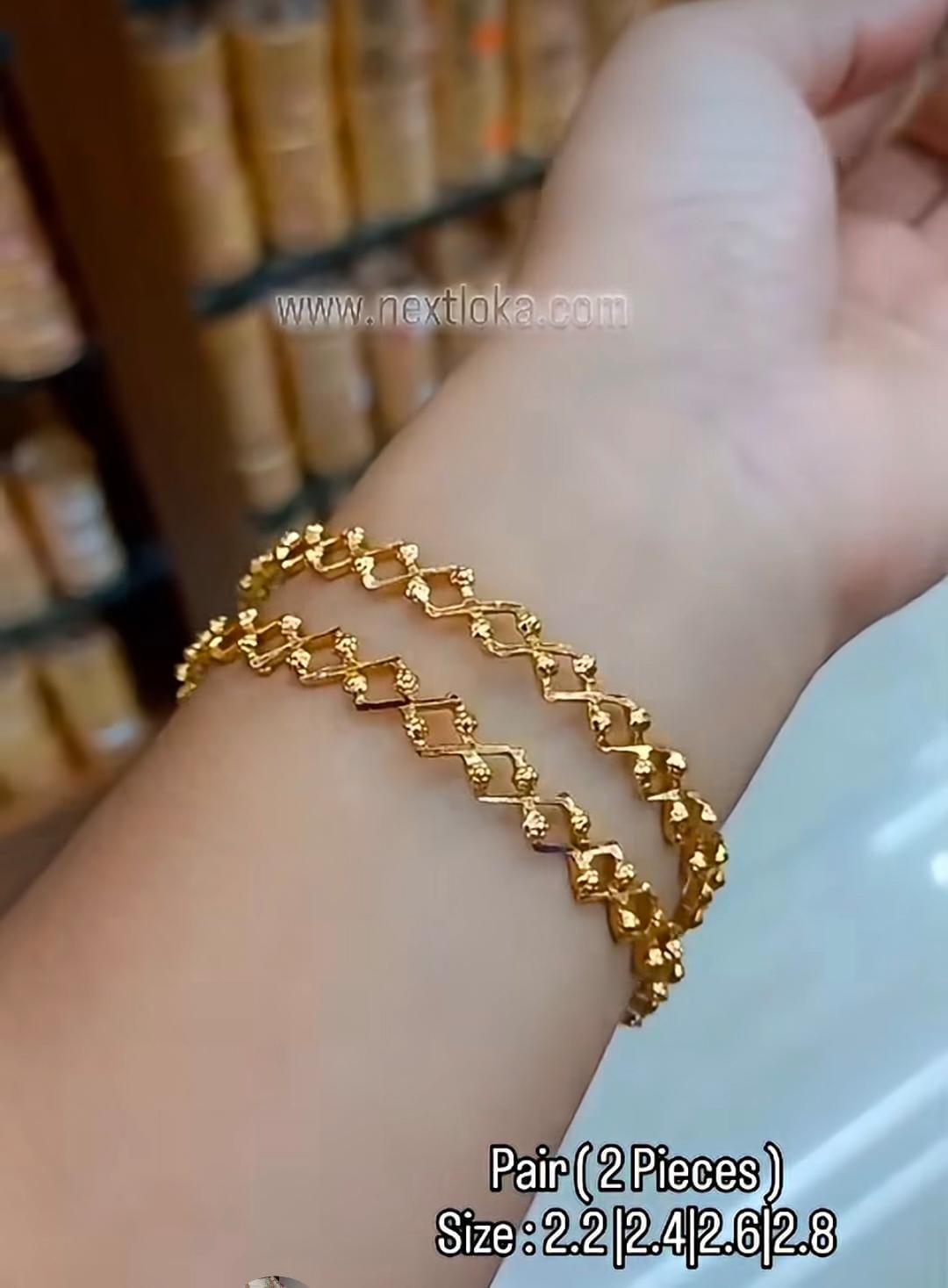 24Ct Premium Gold plated   bangles Unique & Premium collection ( Pair : 2 bangles ) CODE:NL0438