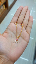 Daily Wear 24Ct Gold Plated premium AD stone Pendent with chain & Ear studs CODE:0289 Jewel byjuwaan