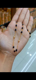 Premium gold plated black crystal with oval gold combination ( 24 inch length ) CODE:NL0290 Jewel byjuwaan