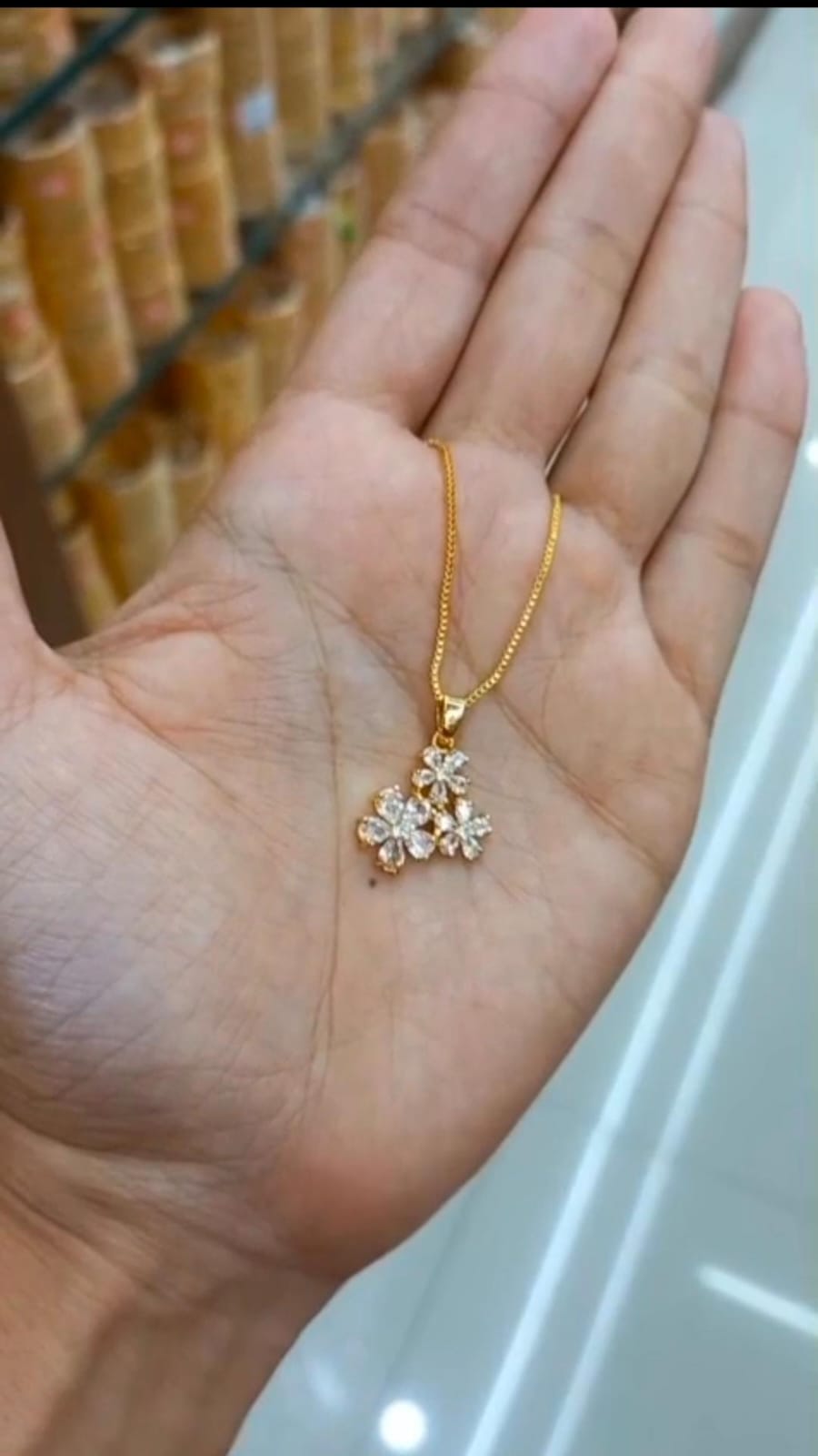 Daily wear premium AD Stone Pendant with chain CODE:NL0291 Jewel byjuwaan