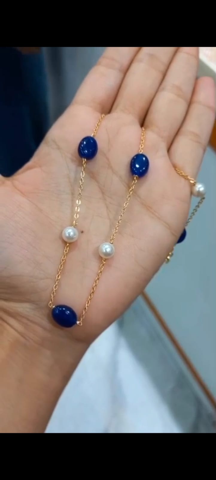 Pretty blue combination simple pearl neck piece CODE:NL0292 Jewel byjuwaan