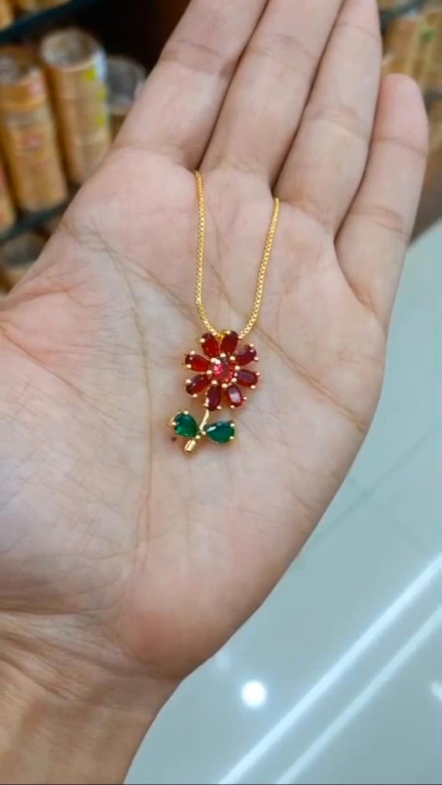 Daily Wear 24Ct Gold Plated beautiful Flower Design AD pendent neck chain CODE:NL0297 Jewel byjuwaan