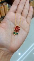 Daily Wear 24Ct Gold Plated beautiful Flower Design AD pendent neck chain CODE:NL0297 Jewel byjuwaan