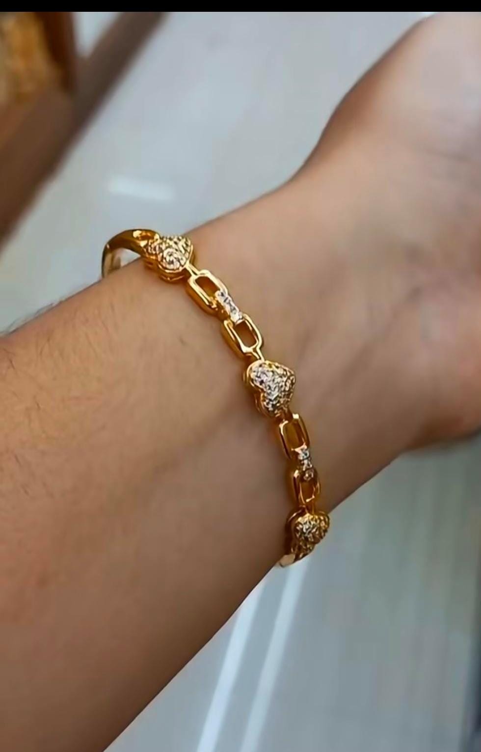 Premium plated American Diamond heart shaped bangle Lock Bangle CODE:NL0301 Jewel byjuwaan