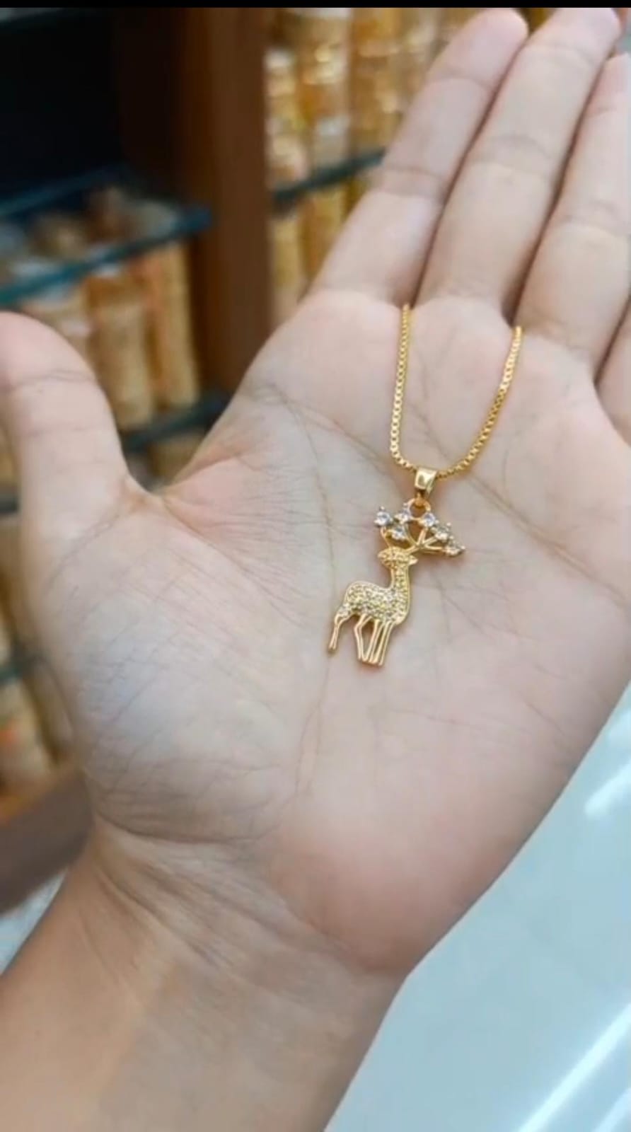 Daily wear  Deer AD stone pendent with chain CODE:NL0302 Jewel byjuwaan