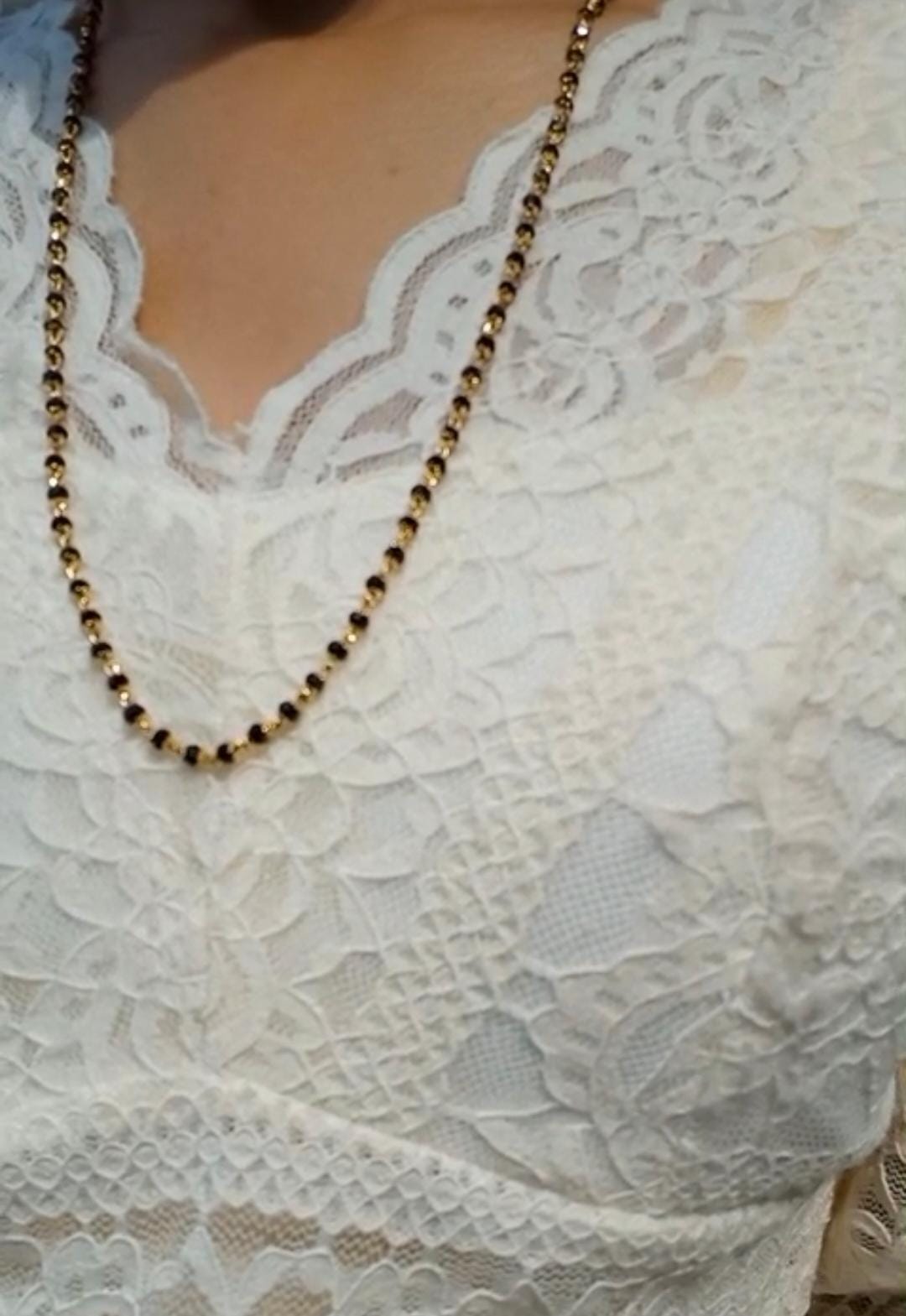 Premium gold plated black crystal neck Chain ( 24 Inch length ) CODE :NL0322 Jewel byjuwaan