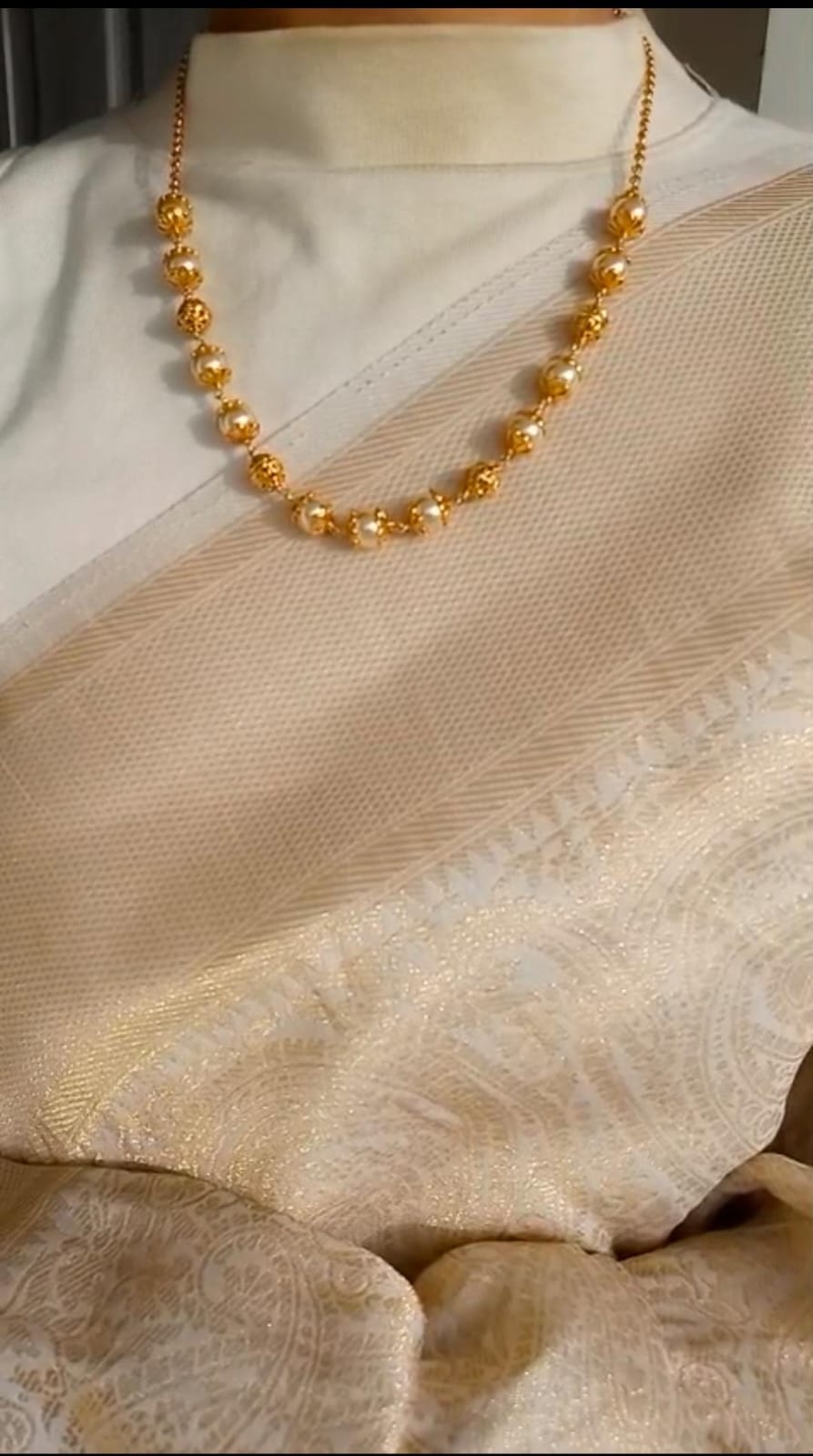 Simple & Elegant Looking Swarovski with Nashi ball pearl neck piece CODE:NL0323 Jewel byjuwaan