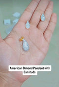 Unique Drops design American Diamond Pendant  with Chain & Ear studs  CODE:NL0380 Jewel byjuwaan