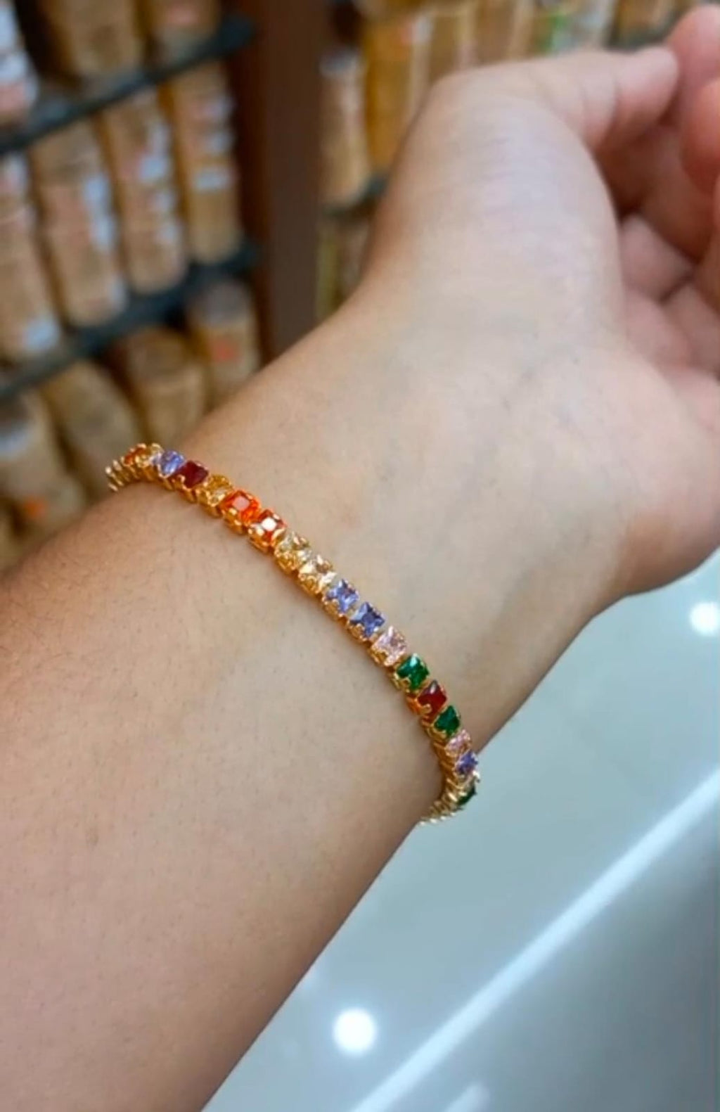 Multi color AD stones premium hand bracelet   CODE NL0407 Jewel byjuwaan