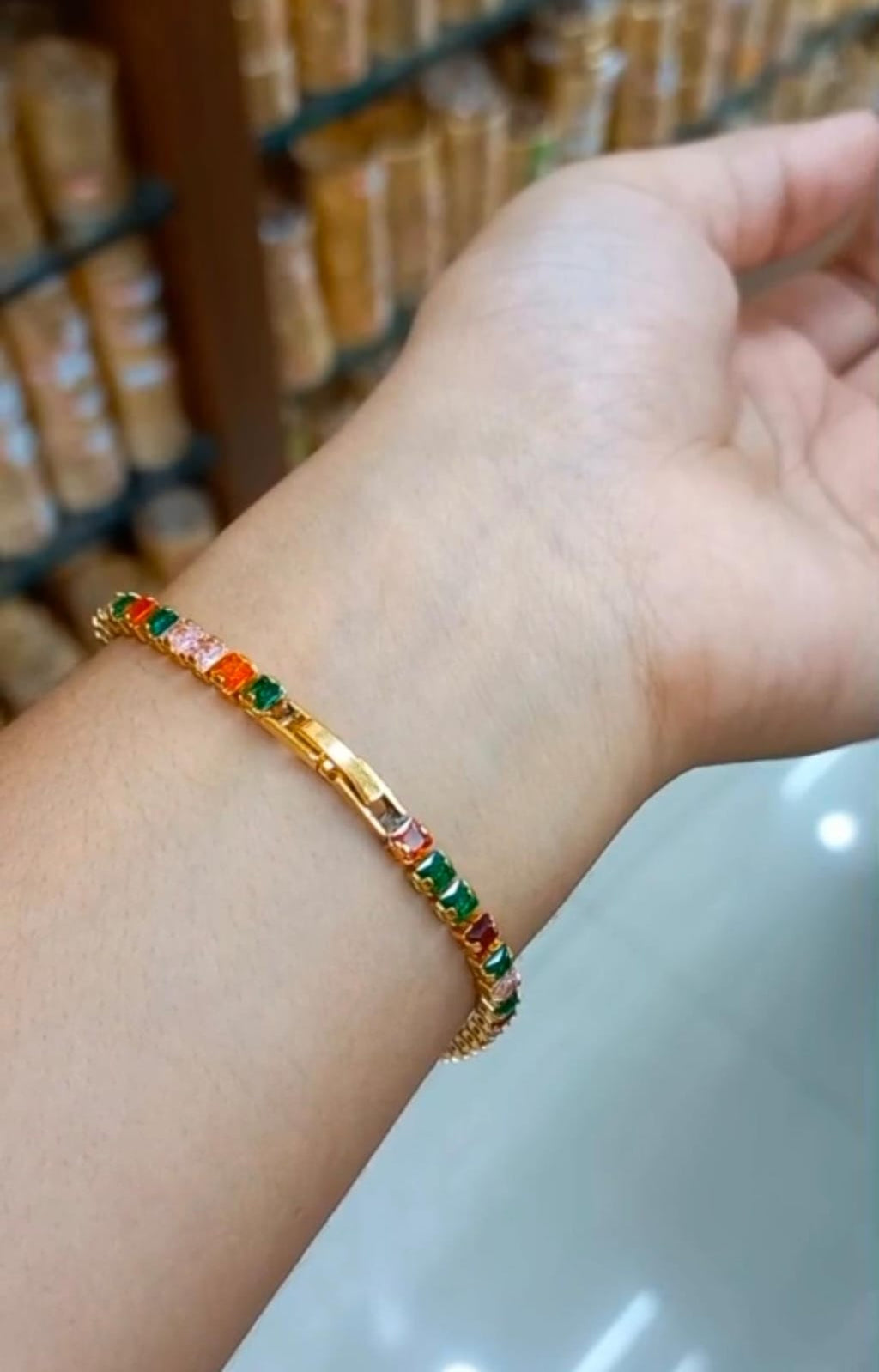 Multi color AD stones premium hand bracelet   CODE NL0407 Jewel byjuwaan