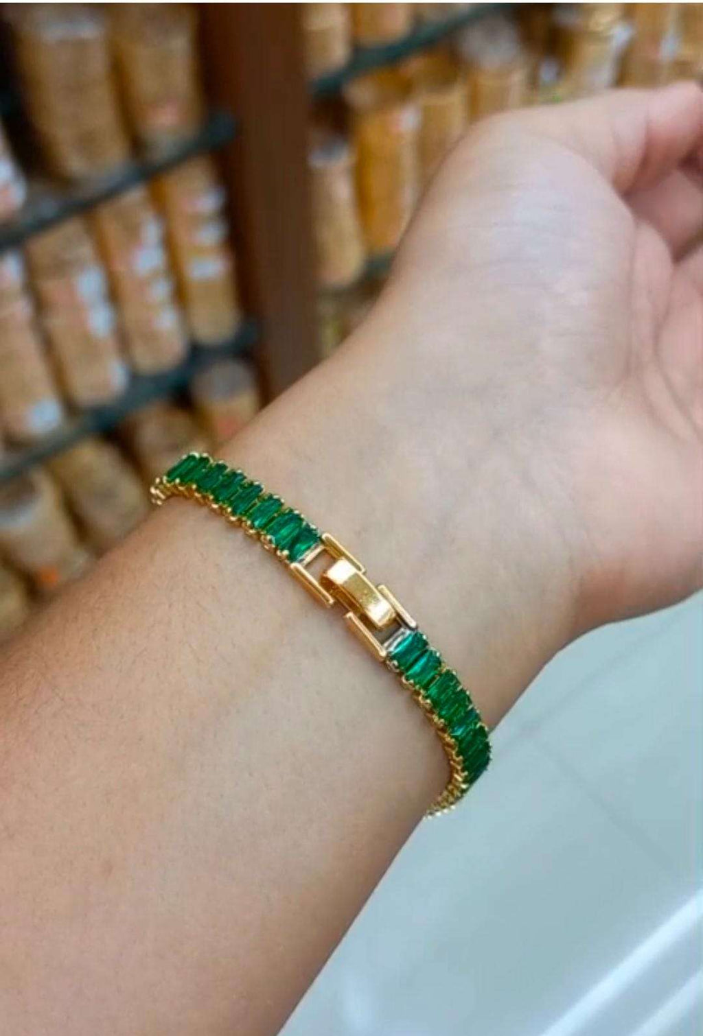 Premium Green  AD stones  hand bracelet CODE:NL0415 Jewel byjuwaan