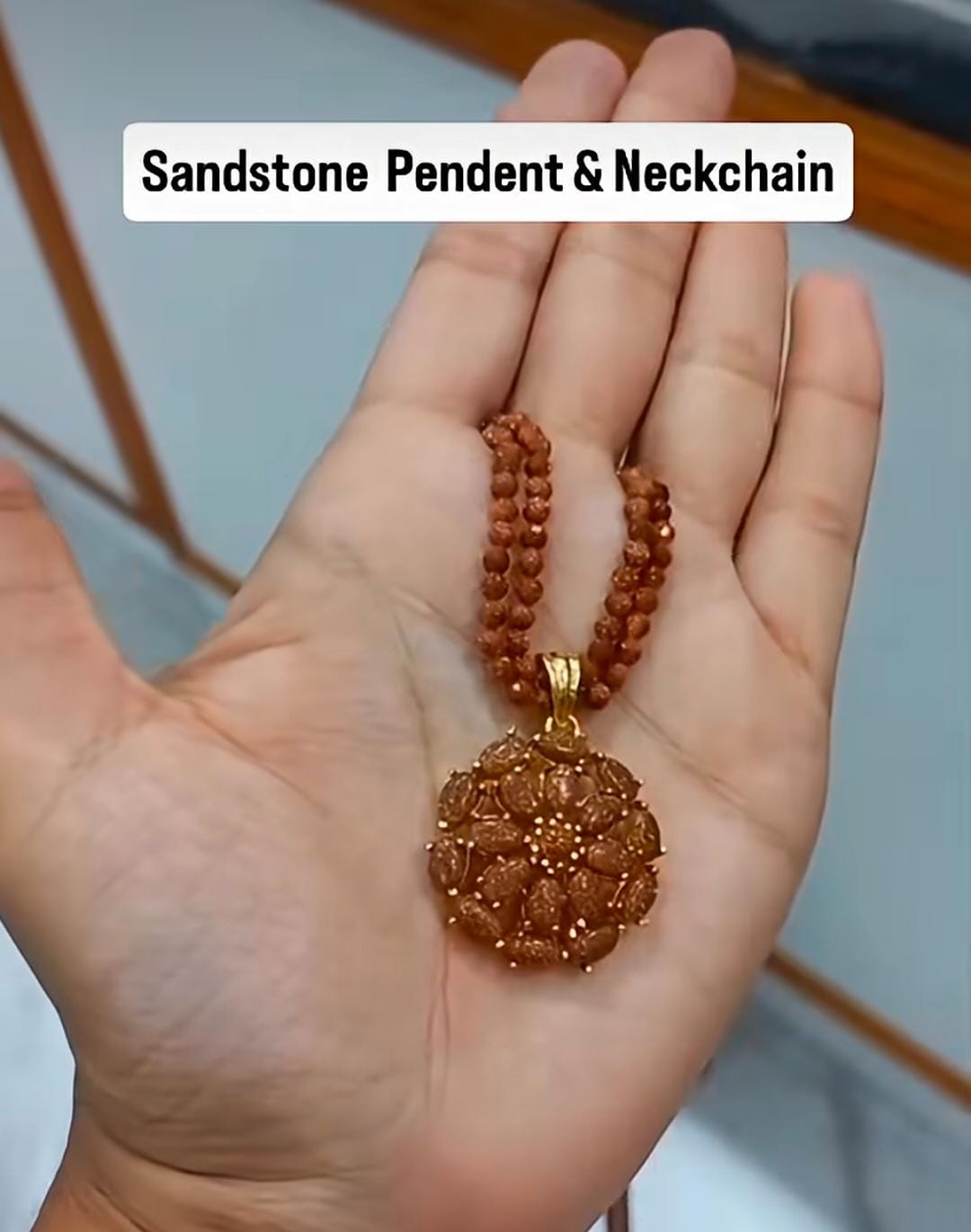 Two Layer Sandstone Pendent Neck chain -CODE :NL0421