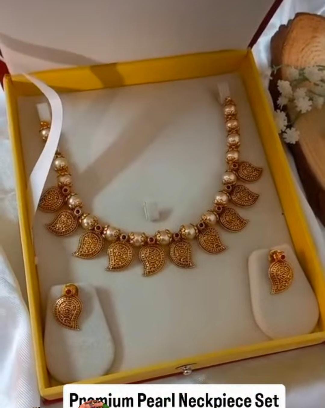 Premium Swarovski pearl with panchaloha combination neck piece set  CODE NL0430