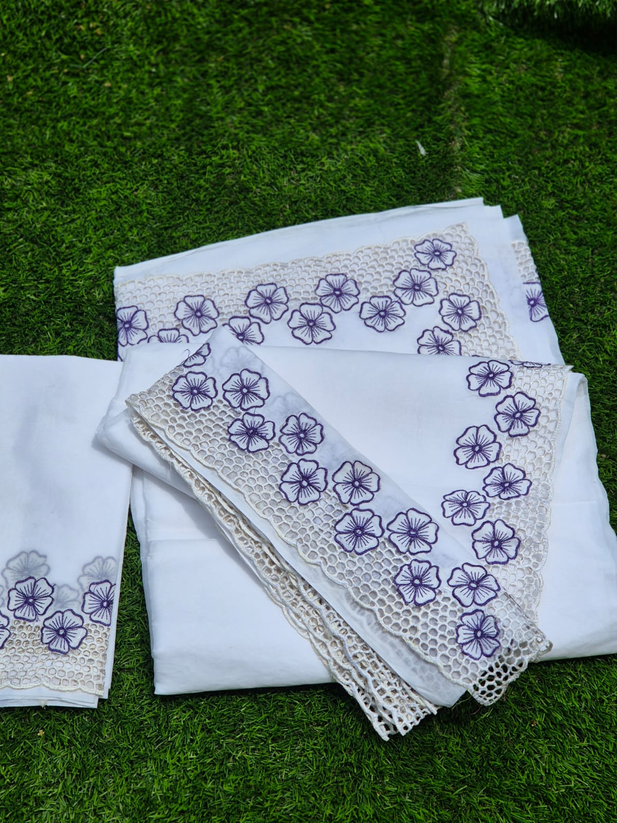 Organdy saree and blouse with beautiful cutwork CODE:NL0439
