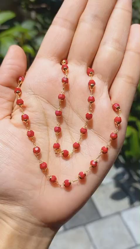 Premium gold plated Coral red Neck piece Code : NL0111