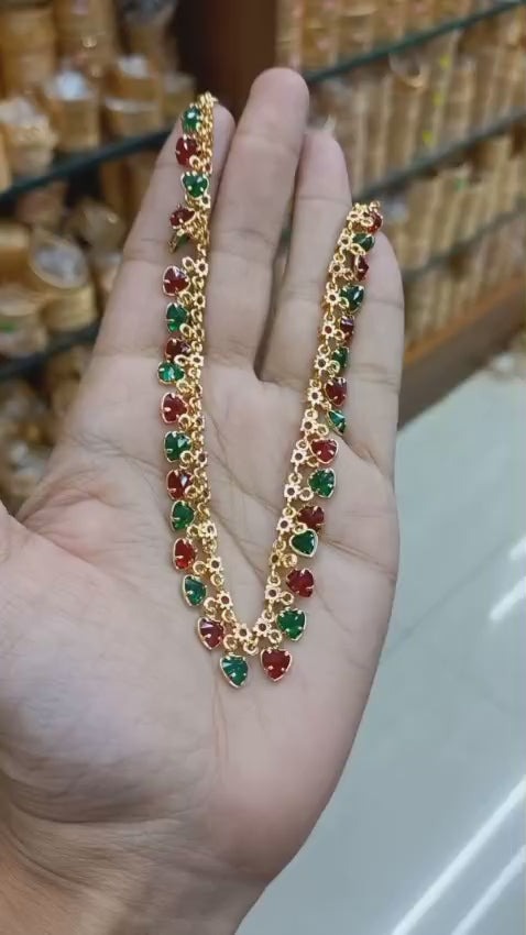 Premium gold plated Amythist stone  neck piece Code : NL0063