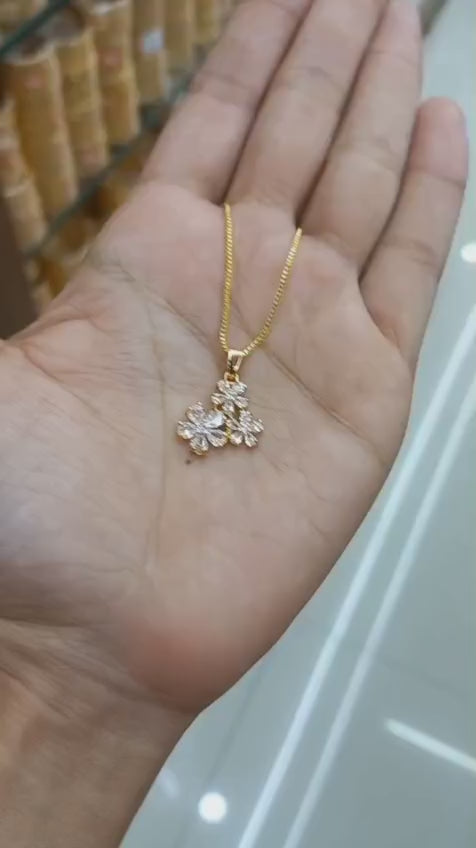 Daily wear premium AD Stone Pendant with chain CODE:NL0291