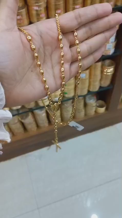 Premium gold plated beautiful oval rosary Kontha mala  Code: NL0010
