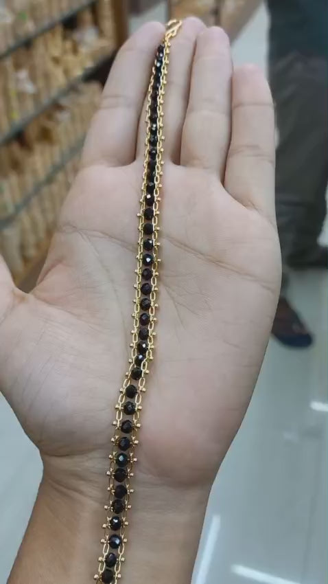 Premium gold plated  daily wear crystal hand chainCode : NL0098