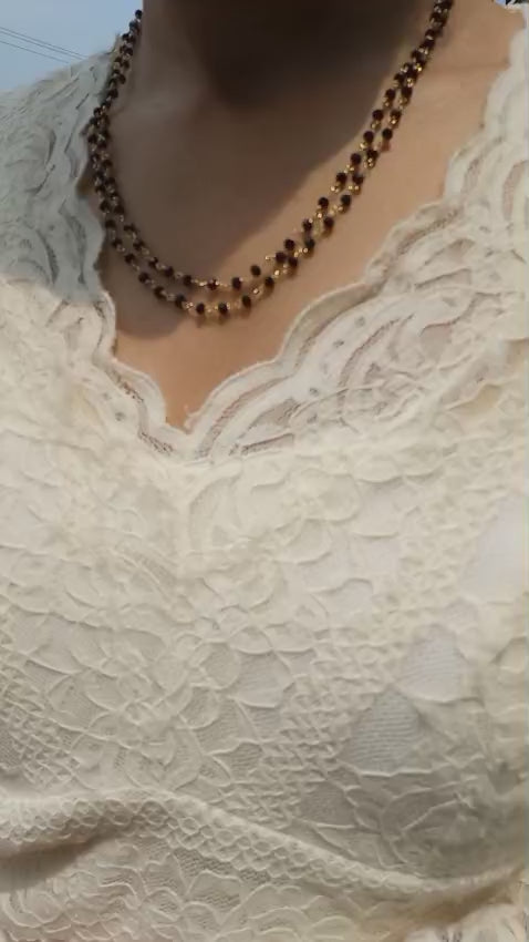 Beautiful Two layer black crystal Neck Piece Code : NL0163