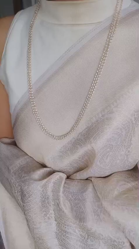 3 Layer Rice Pearl Neck piece 24 inch length CODE: NL0303