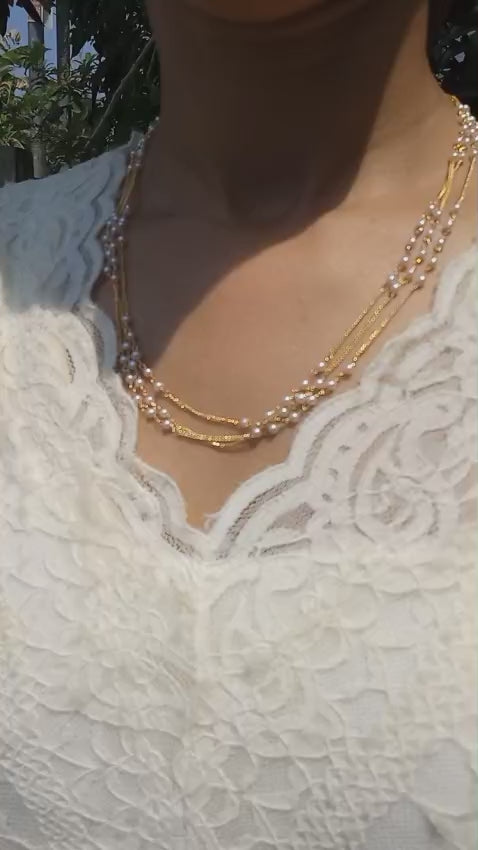 Beautiful 3 Layer pearl neck piece Code : NL0145