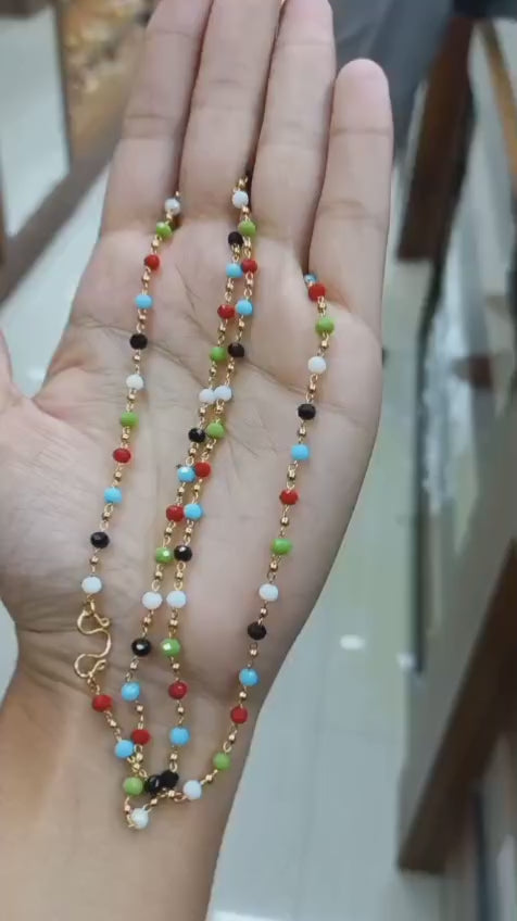 Premium multi color crystal Neck Chain 24 inch length CODE :NL0304