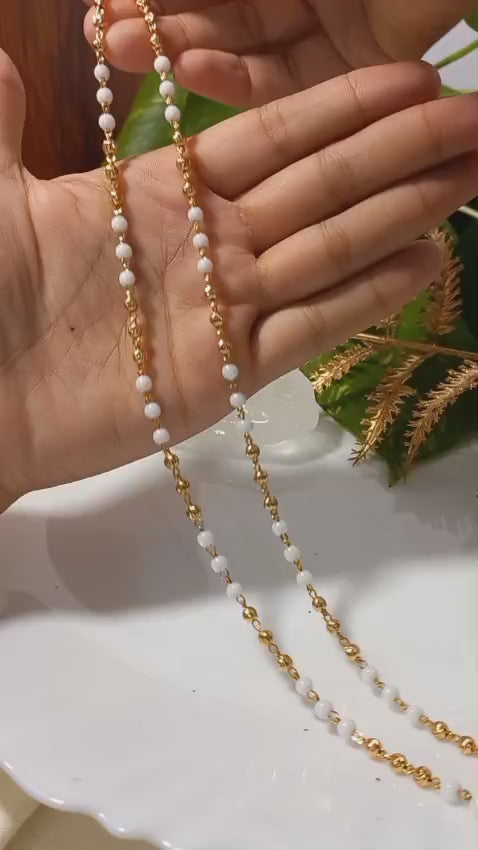 Premium gold plated daily Wear Gold & Crystal combination neck chainCode : NL0091