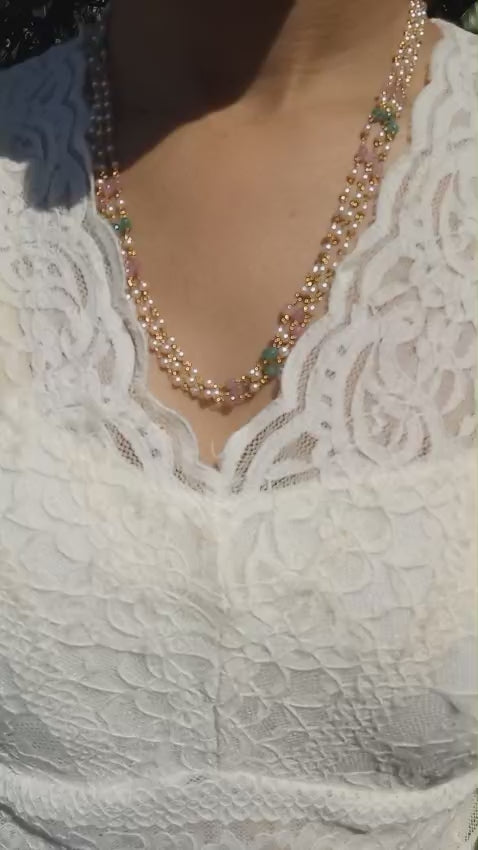 Beautiful 3 Layer Pearl neck piece NL0192