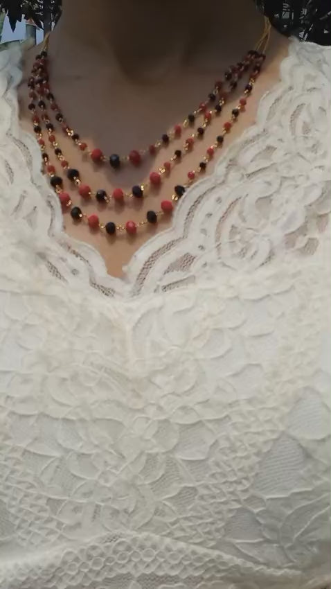 Beautiful 3 layer Cristal Neckpiece    Code : NL0173