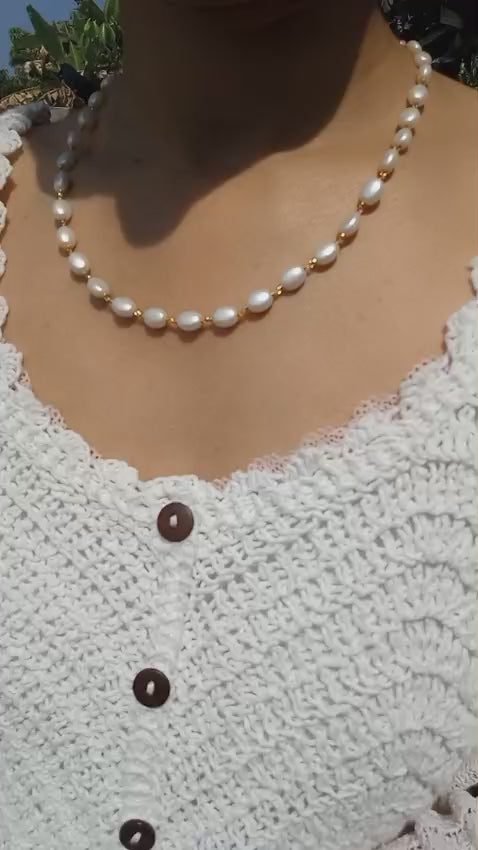 Exclusive pearl single layered premium necklace Code: NL0194