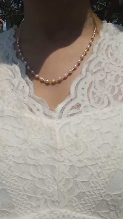 Beautiful & Simple Pearl single layer quality Neckpiece Code : NL0141