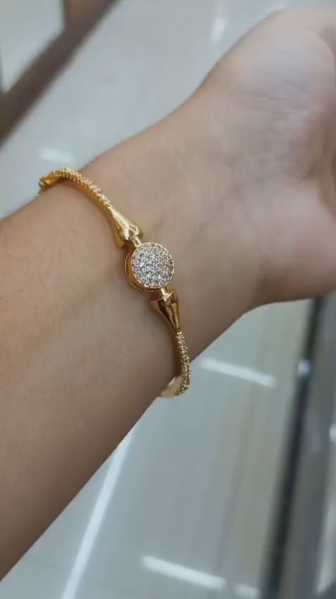 Premium Gold Plated AD Diamond bangle Code: NL0009